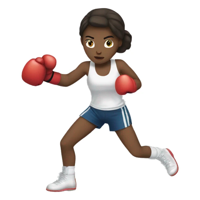 white brunette girl boxing sticker