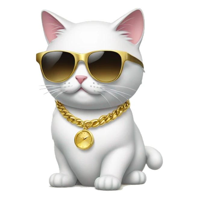 with luxury gold watch Cat with sunglasses sticker