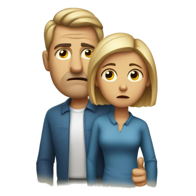 disappointed mother and father giving thumbs down sticker