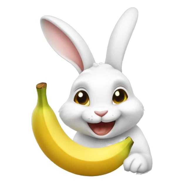 dutch bunny smiling eating some banana sticker