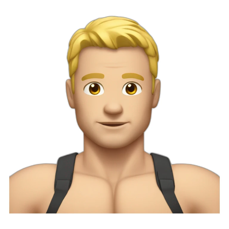 White Muscular man body in swim wezr sticker