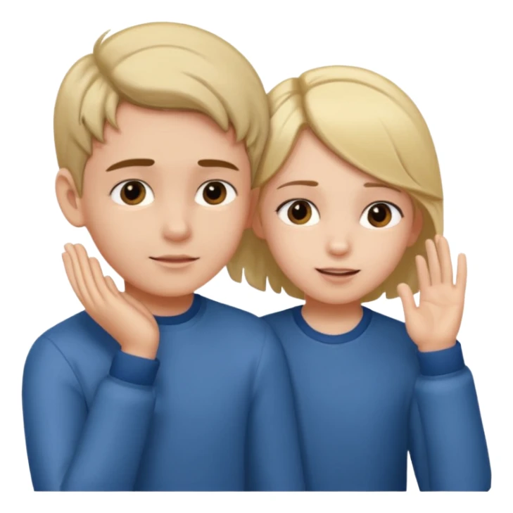 a boy putting a girls hair behind her ear gesture sticker