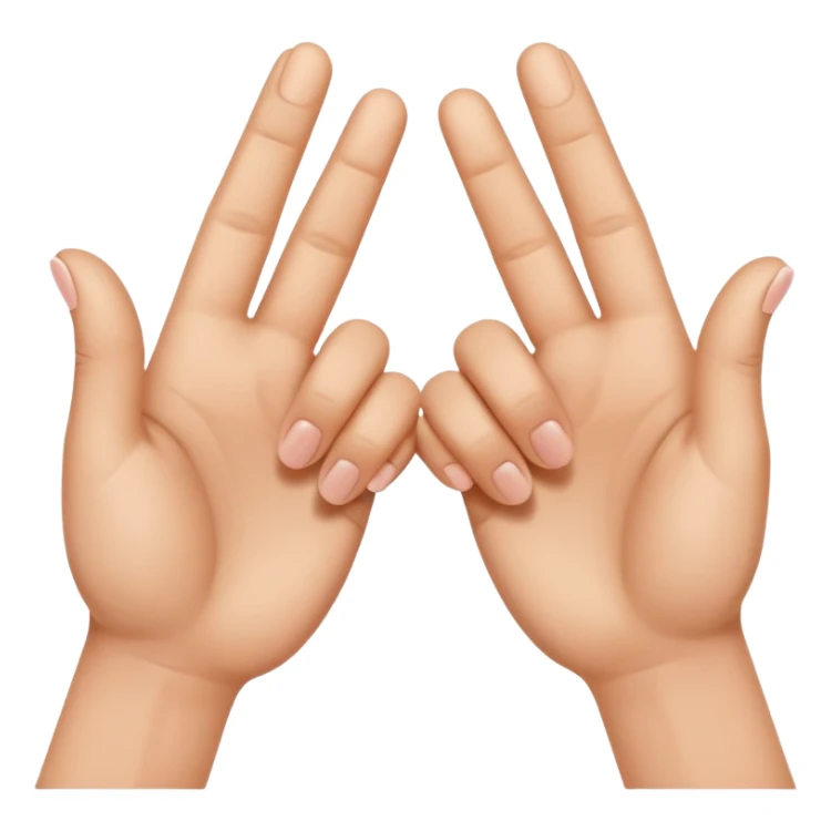 Corazón uniendo los dedos anular y pulgar entre dos manos sticker