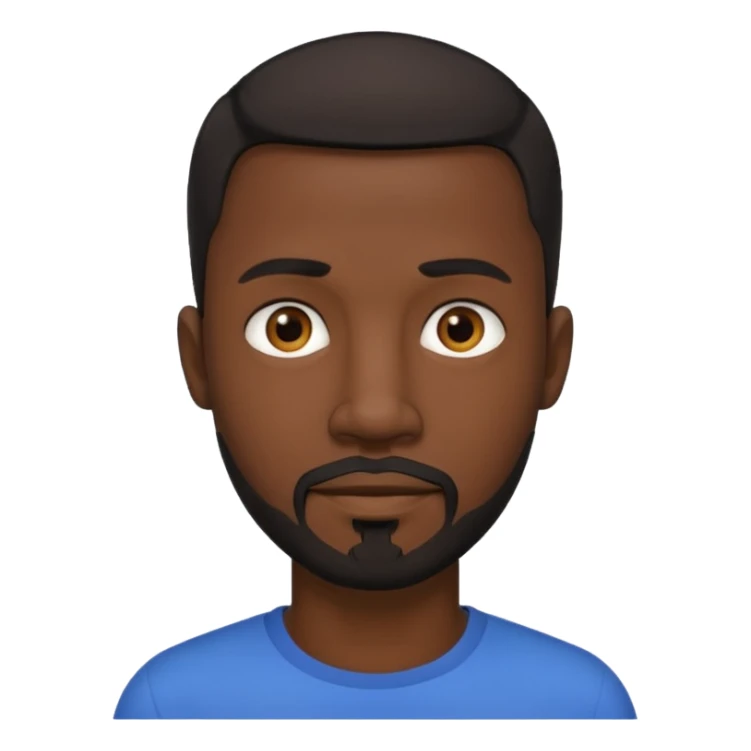 Tall slim African man with short hair and goatee beard sticker