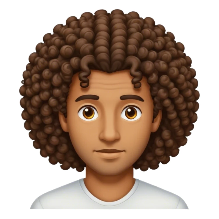 Brownskin man with big curly hair sticker