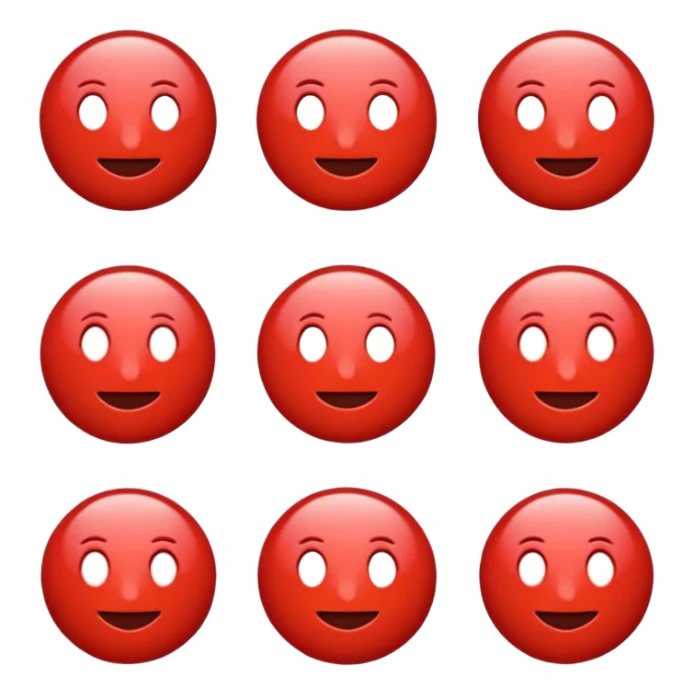 red emoji with psi (ψ) symbol, modern and clear look sticker