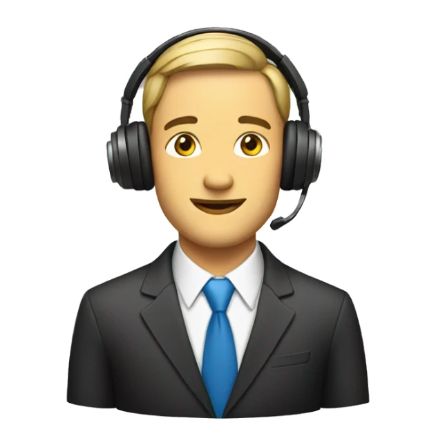 man in a business suit and headphones sticker
