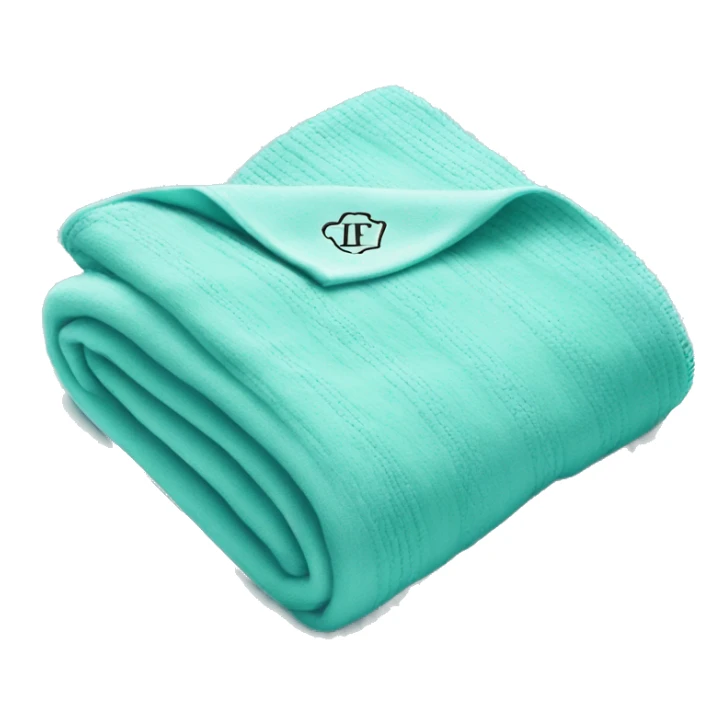 Realistic tiffany blue blanket with Tiffany co logo sticker