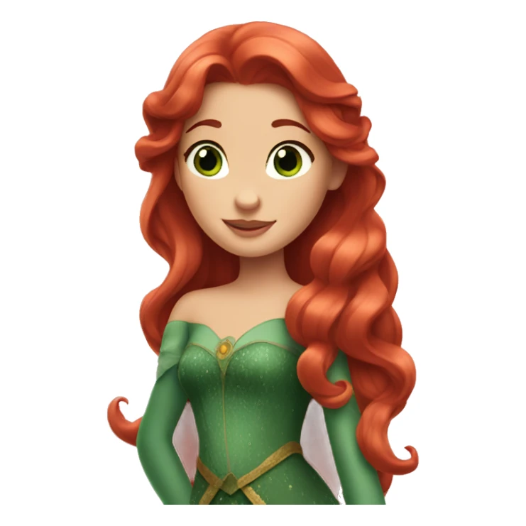 Disney princess with long red hair and green eyes sticker