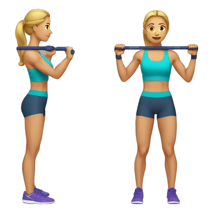 woman using resistance band for bicep curls sticker