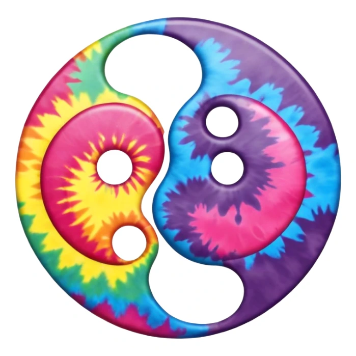 Tie dye ying yang with hearts as the opposite  sticker