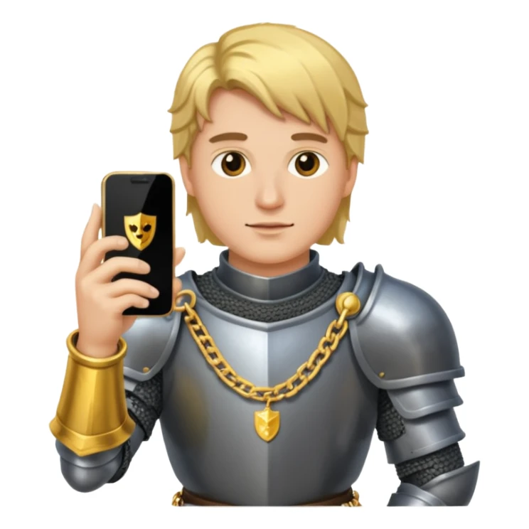 Knight gold chain phone sticker