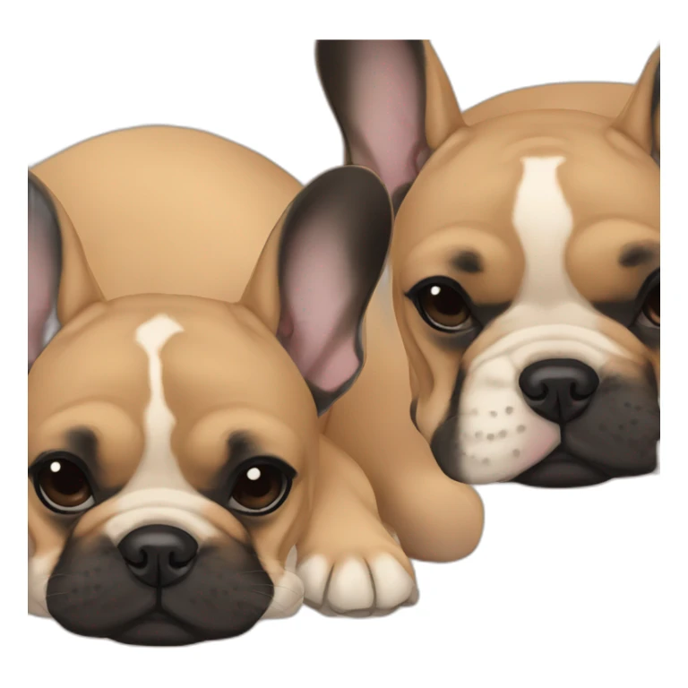 Sleeping Light Brown and black French bulldog sticker