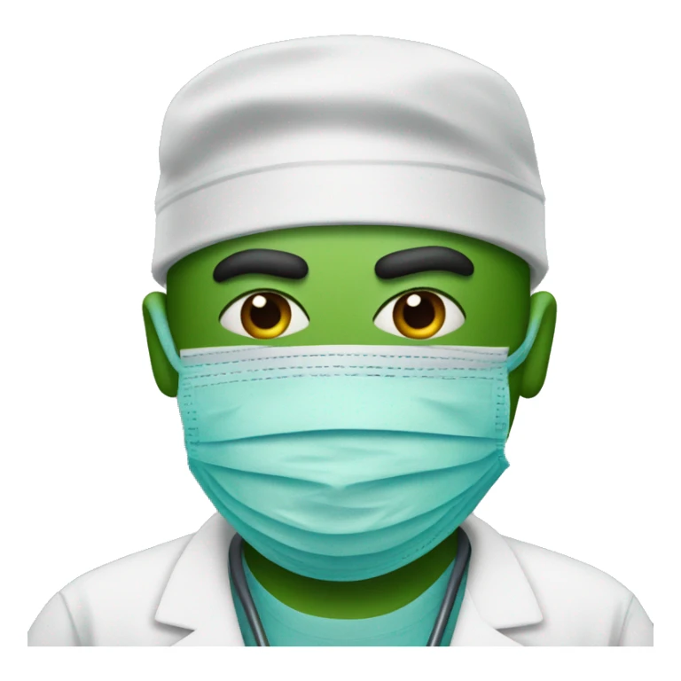 Cartoon Pepe wearing surgeon clothes sticker