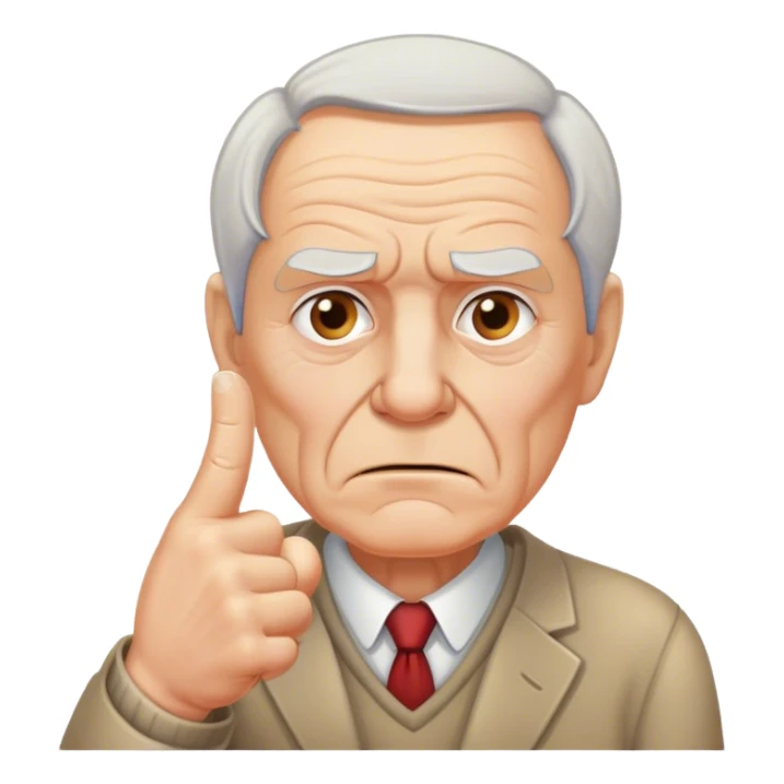 Old Donald Trump shows one finger photorealistic face sticker