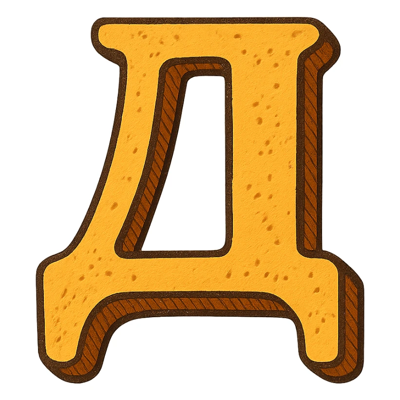 Д in the style of the provided example sticker