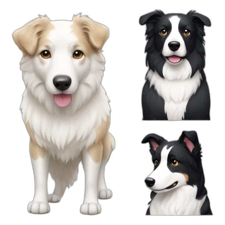 dog, short-hair, black-hair, black-snout, white-chest, white-stripe-down-face, black-face, black-head, border-collie, mcnab sticker