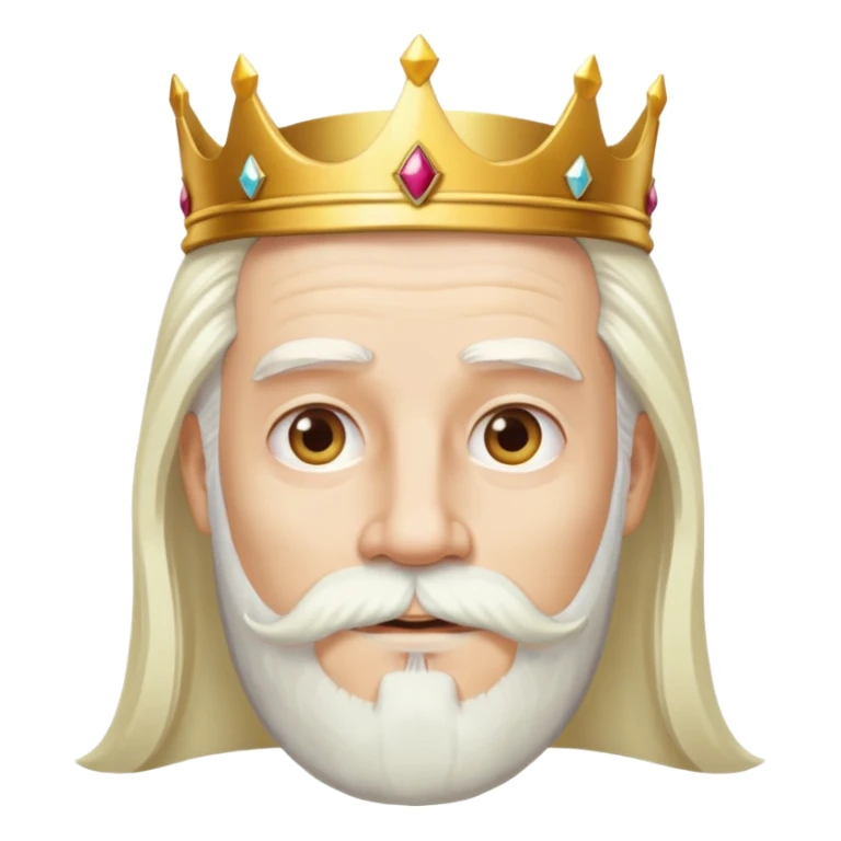 God, man with golden crown, long white hair, beard and white mustache sticker