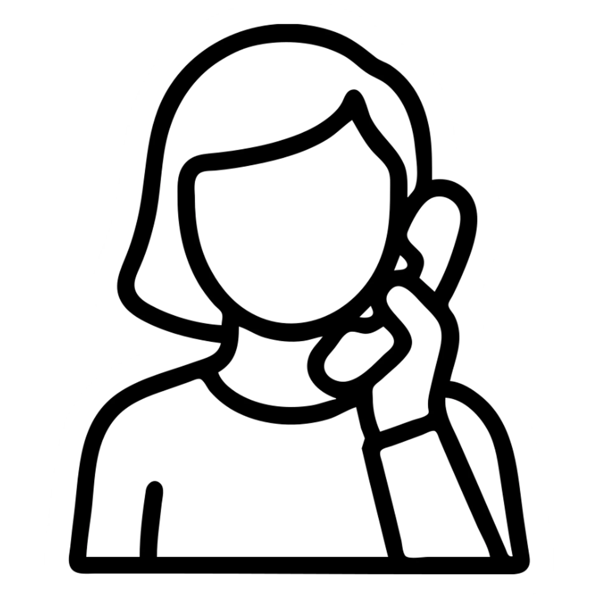outlined icon of a woman talking on the phone sticker