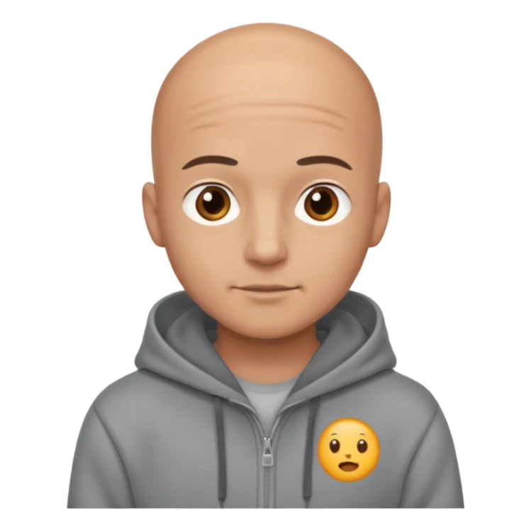 CUte bald man in hoody sticker