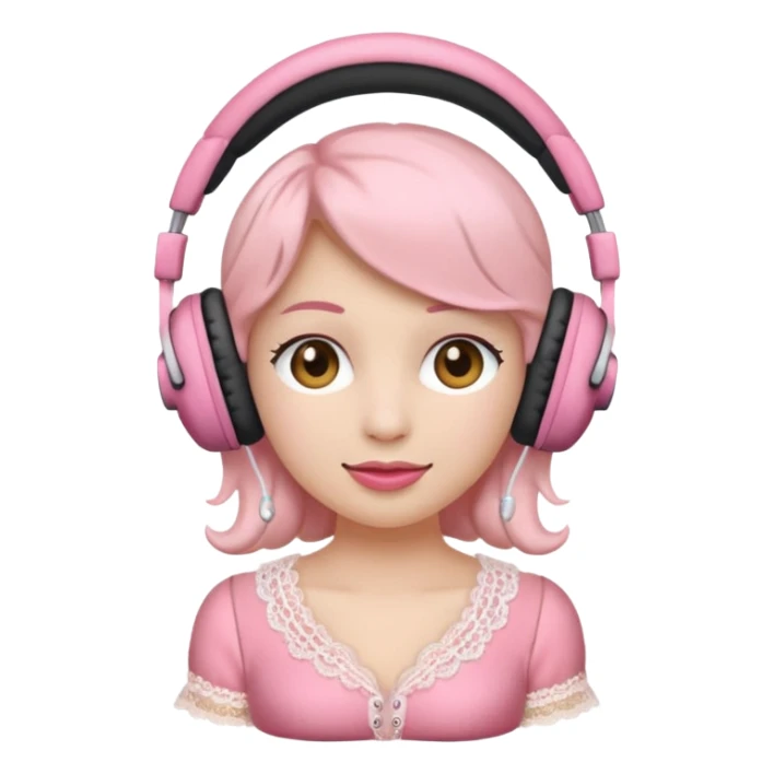 coquette emoji headphones only sticker