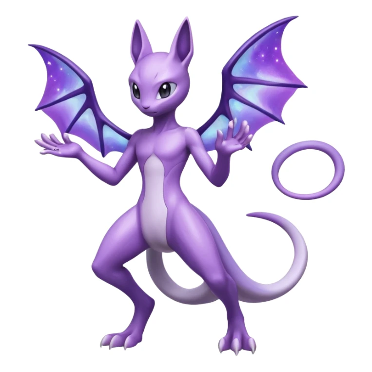 Mewtwo-Lunala-Fakémon-hybrid-creature (full body)  sticker