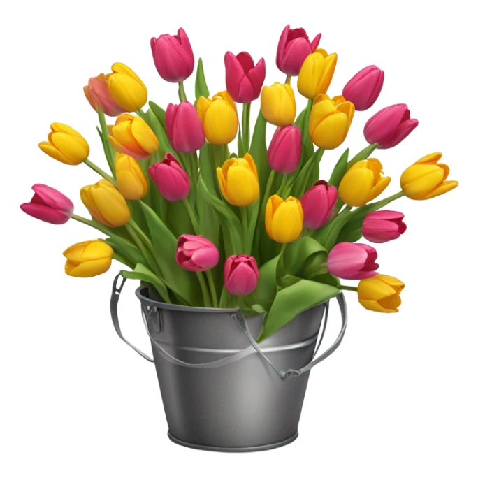 a bucket of tulips sticker
