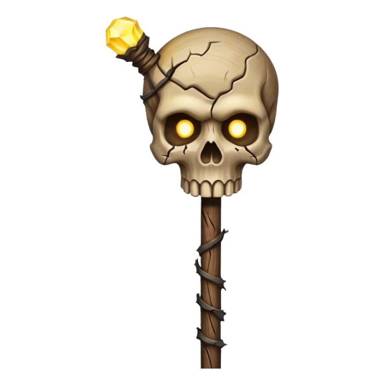 Skull Staff – Wooden staff with glowing skull top
 sticker