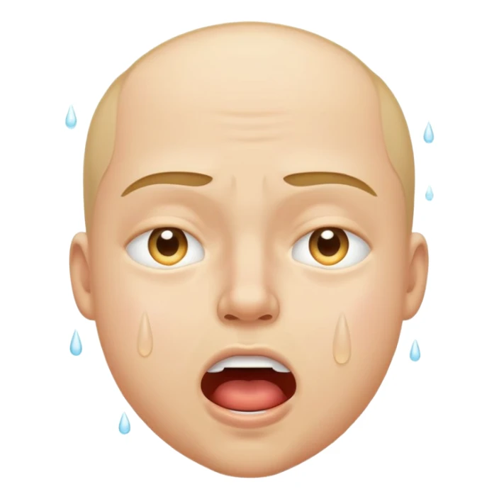 face with an extremely intense expression of pleasure, eyes tightly shut, mouth wide open, flushed cheeks, sweat drops sticker