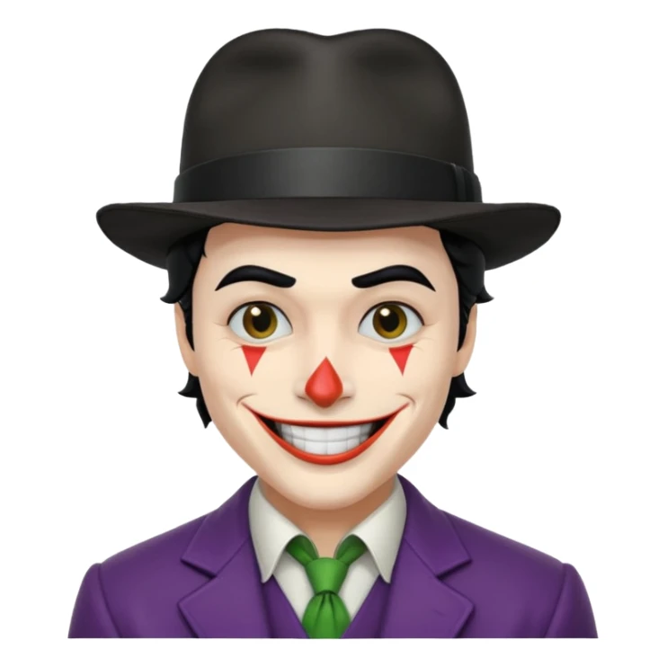 Givee me a joker with white hat and black hair sticker