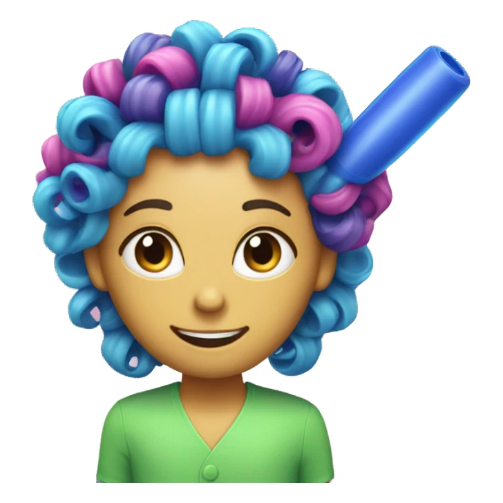 a  single plastic colorful Curler you put under hair sticker