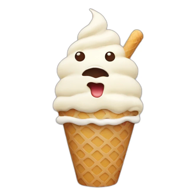 line eating ice cream sticker
