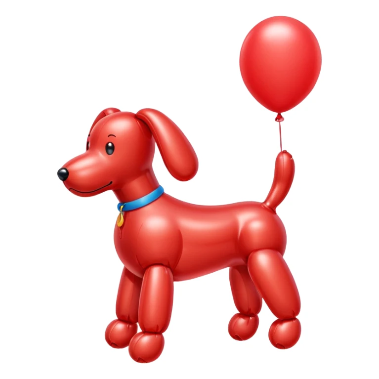 red ballon dog with no eyes or face  sticker
