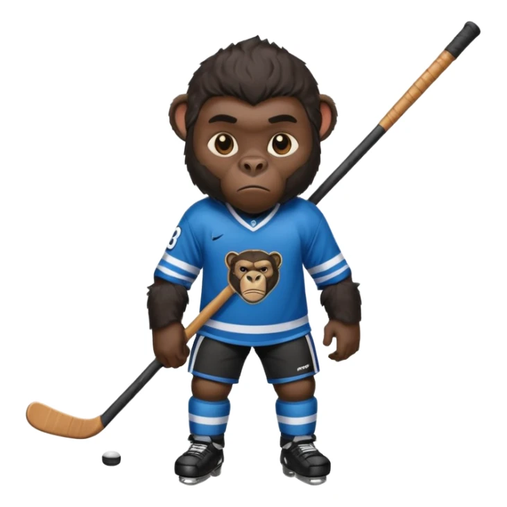 A panther with a gorilla with a hockey player sticker