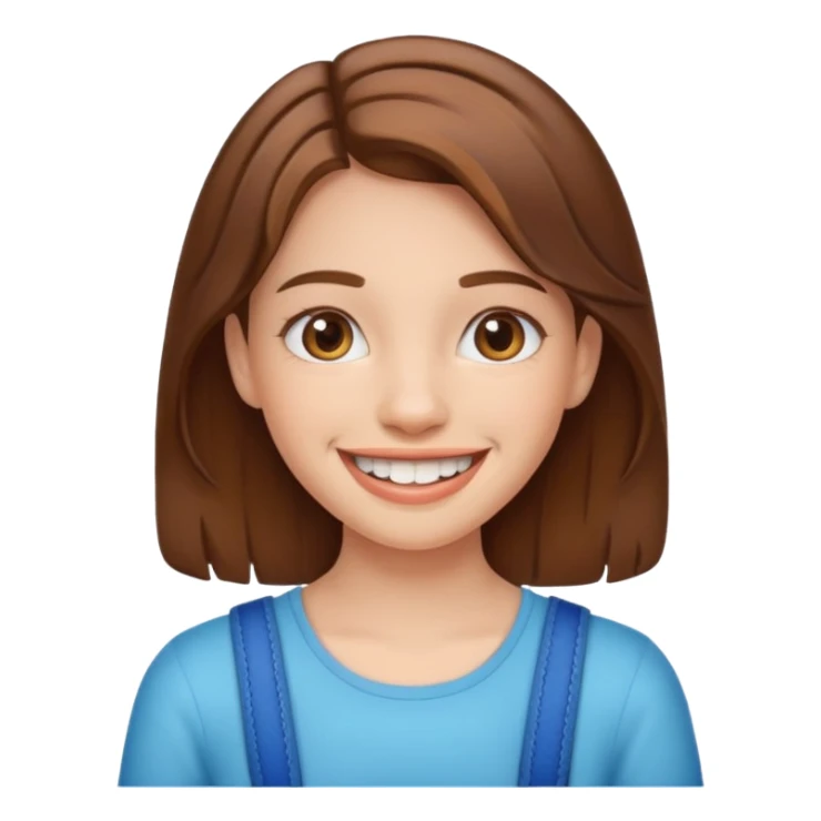 girl with braces, smiling sticker