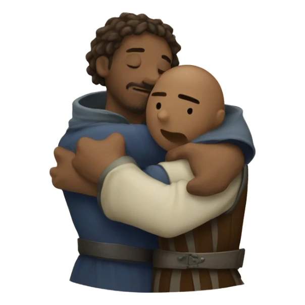 hugging emoji medieval sticker