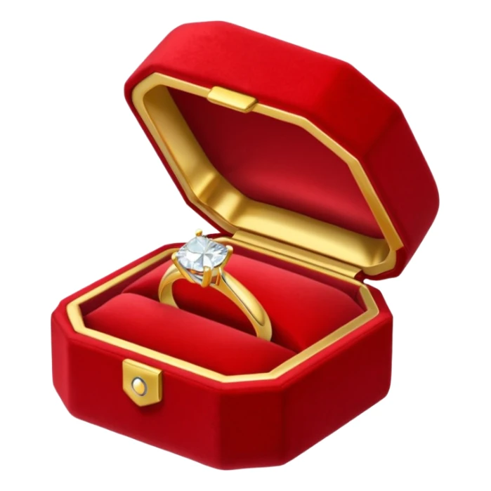 diamond jewelry ring in a red jewelry box sticker