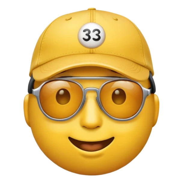 yellow face emoji with trendy accessories sticker