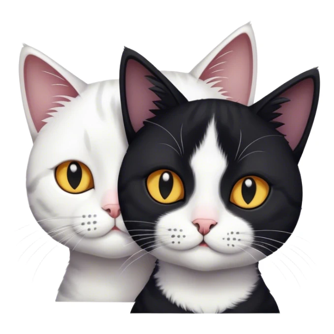 Two cats one black and white and one just black sticker