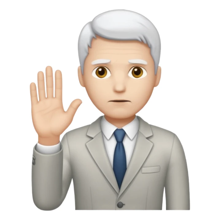 consulting man with hand with white skin sticker