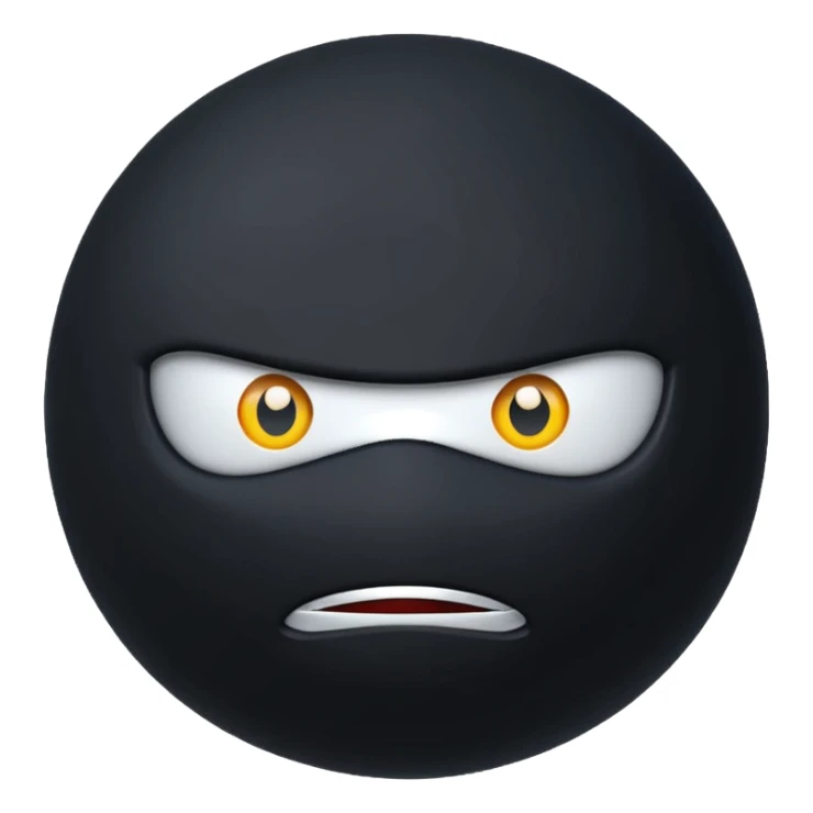 Black fabric Limbless ninja ball sphere sticker