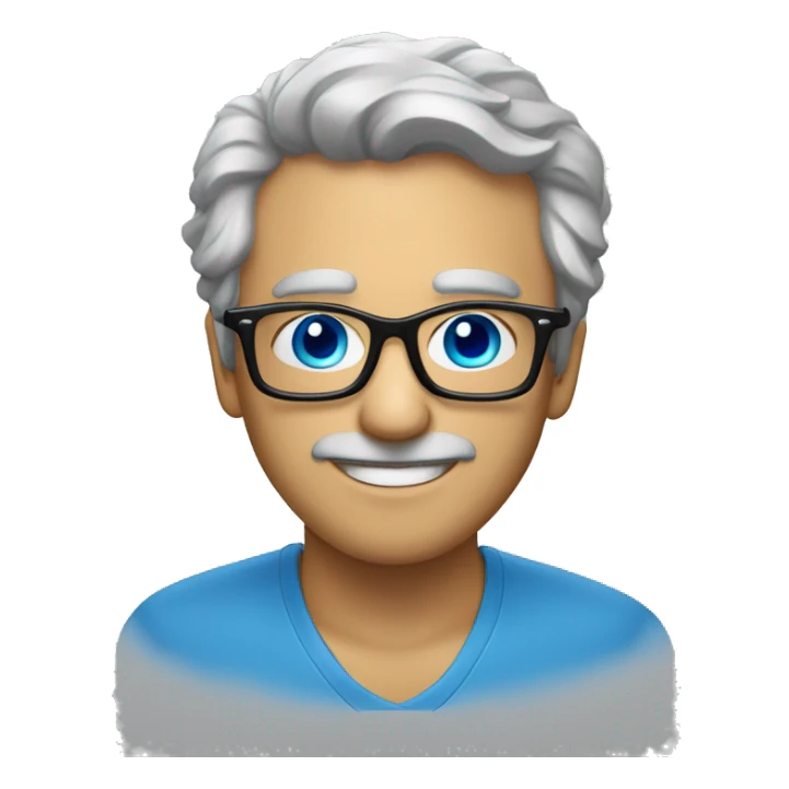 Un maestro con los ojos azules y gafas y con pelo canoso sticker