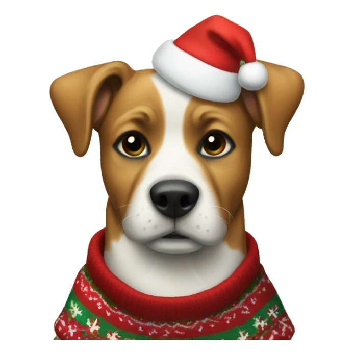 Dog in Christmas sweater sticker