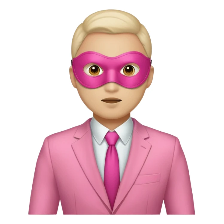 🙆‍♂️Wearing a circle mask and Wearing a pink suit sticker