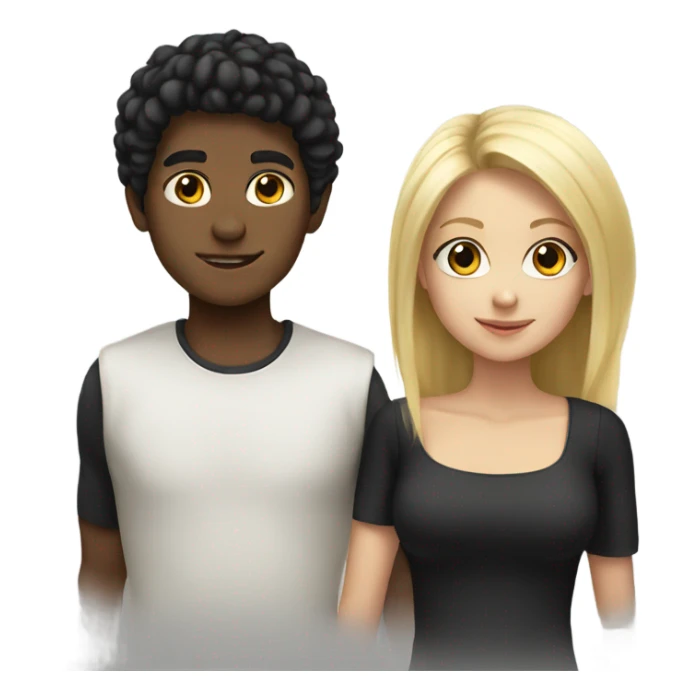 blonde boy and black haired girl  sticker