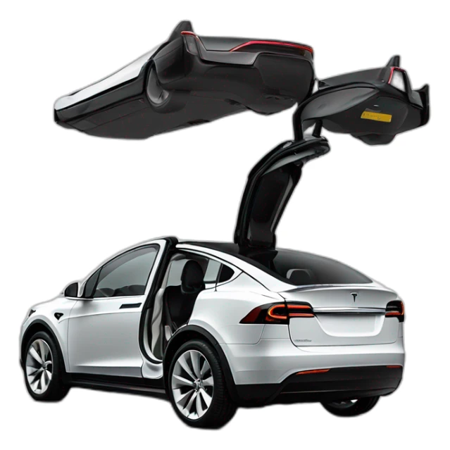 tesla mdodel x open doors shot in profile sticker
