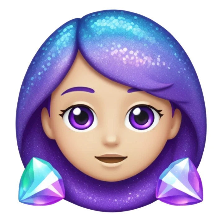 Glitter Purple and Cian less symbol sticker