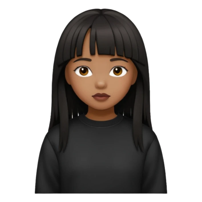 Philippino girl in black fringed sweatshirt sticker