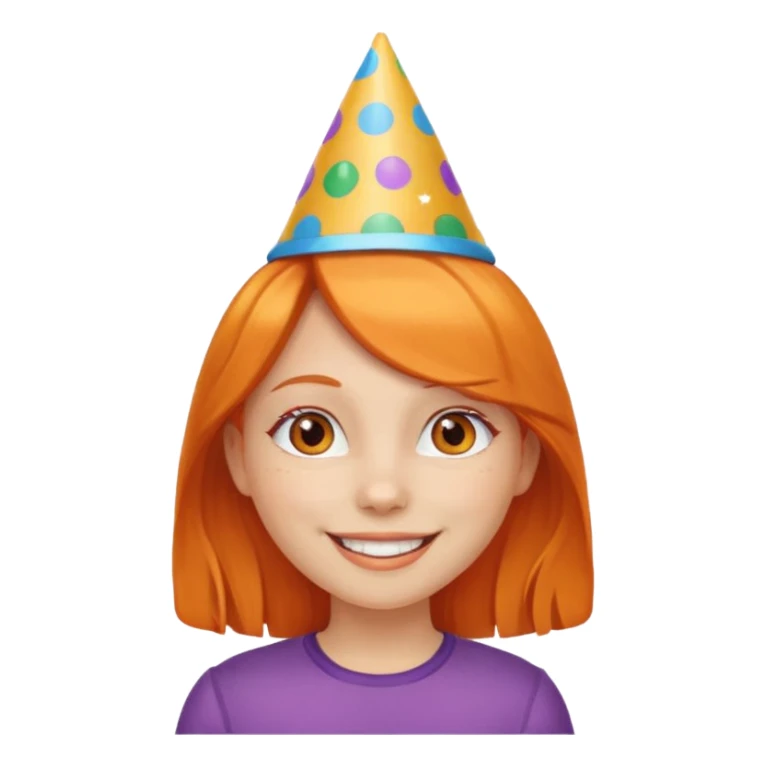 party hatted orange haired girl sticker