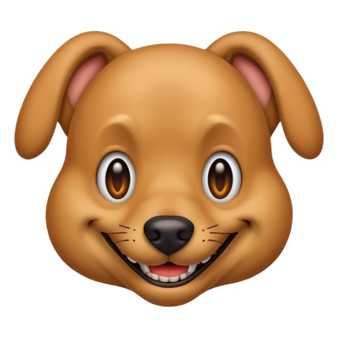Humanish dog with creepy smile sticker
